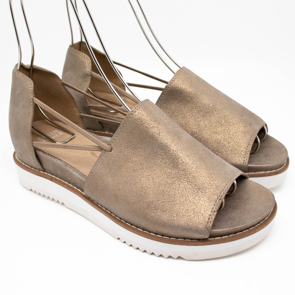Eileen Fisher Ken Nubuck Leather Tan Sandals SIZE 8.5